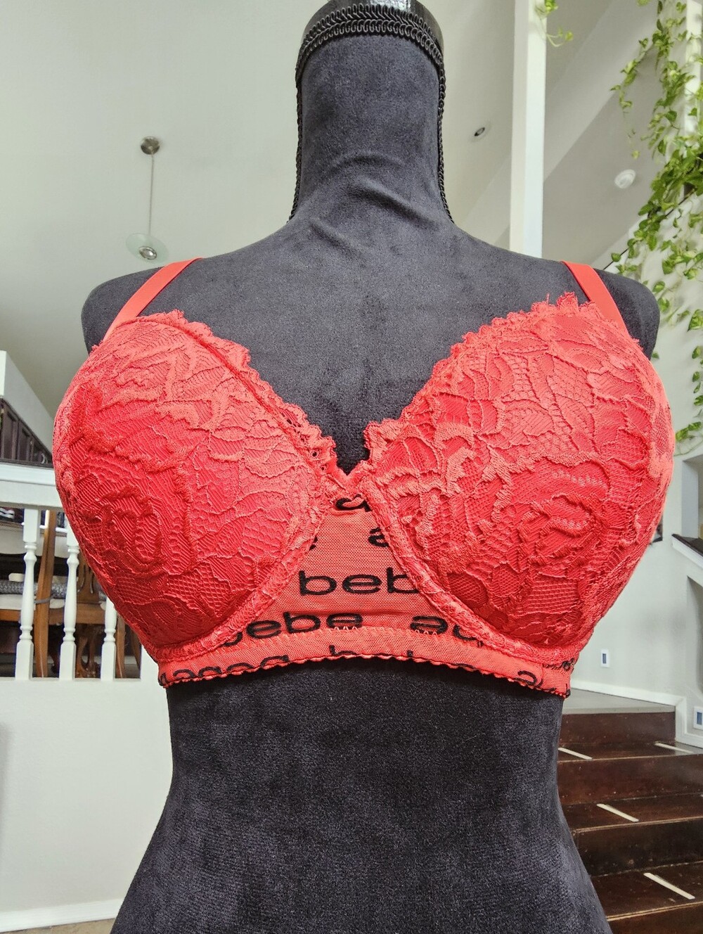 Bebe Red Lace  34DD Push-Up Bralette, Pre Owned - Great Condition